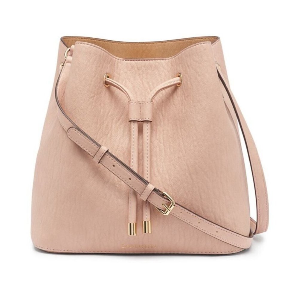 Women’s Calvin Klein Gabrianna Bucket Bag 12-1/3"L shoulder strap Pale Rose